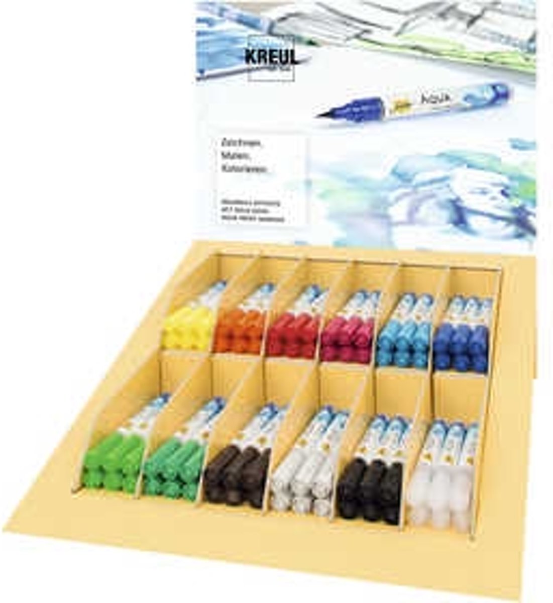 SOLO GOYA Aqua Paint Marker Display, kleuren assorti, 12x6stuks [HOB-34323]